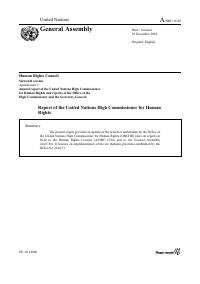 (2010-12) Report of the United Nations High Commissioner for Human Rights (A/HRC/16/20)