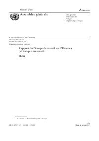 (2011-12) Report of the Working Group on the Universal Periodic Review: Haiti (A/HRC/19/19)