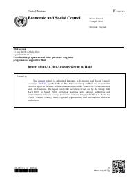 (2026-04) Report of the Ad Hoc Advisory Group on Haiti (E/2026/59)