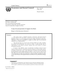 (2002-05) Long-term Programme of Support for Haiti: Report of the Secretary-General (E/2002/56)