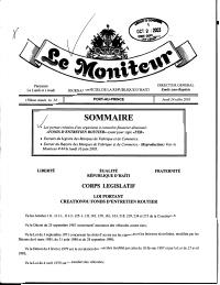 (2003-07) Law Creating the Road Maintenance Fund (FER)