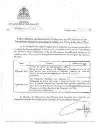 (2014-01) Note Circular to Public Enterprises and Ordonnateurs on Statutory Reporting Deadlines