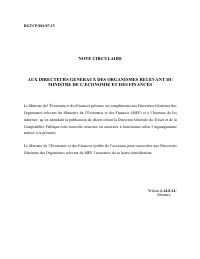 (2015-07) Note Circular Authorizing the Interim Functioning of the General Directorate of the Treasury and Public Accounting (DGTCP)