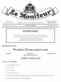 (2009-07) Law No. CL 06 2009-009 setting the general rules for public procurement and public-service works concession agreements (reproduction for material errors)