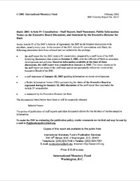 (2002-02) Haiti 2001 Article IV Consultation