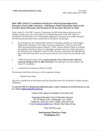 (2005-06) Haiti 2005 Article IV Consultation
