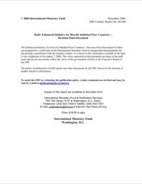 (2006-12) Haiti Enhanced HIPC Decision Point Document