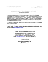 (2006-09) Haiti Enhanced HIPC Preliminary Document