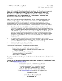 (2007-08) Haiti 2007 Article IV Consultation and First PRGF Review