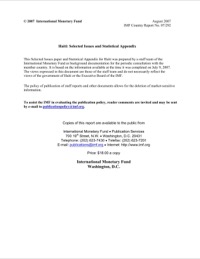(2007-08) Haiti Selected Issues and Statistical Appendix