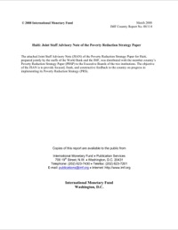 (2008-03) Haiti PRSP Joint Staff Advisory Note
