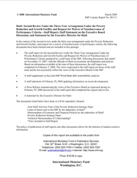 (2008-03) Haiti Second PRGF Review