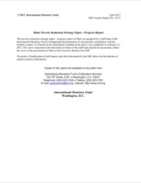 (2012-03) Haiti Poverty Reduction Strategy Paper Progress Report