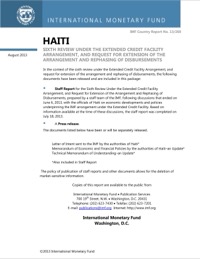 (2013-08) Haiti Sixth ECF Review