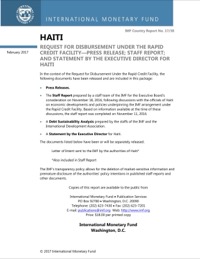 (2017-01) Haiti Request for Rapid Credit Facility Disbursement