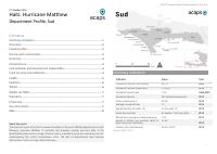(2016-10) Rapò tematik ACAPS : Ayiti, siklòn Matthew, pwofil depatmantal Sid la