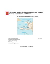 (2008) The Geology of Haiti: An Annotated Bibliography of Haiti’s Geology, Geography and Earth Science