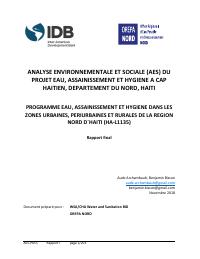 (2018) Environmental and Social Analysis of the Cap-Haïtien Water, Sanitation and Hygiene Project