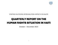 (2023-12) Quarterly Report on the Human Rights Situation in Haiti (October-December 2023)