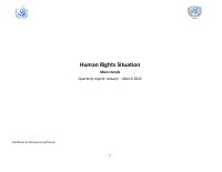 Human Rights Situation: main trends, quarterly report January to March 2023