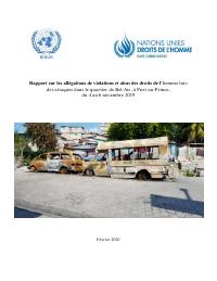 (2019) Report on Alleged Human Rights Violations and Abuses During the Attacks in the Bel-Air Neighbourhood, Port-au-Prince, 4-6 November 2019