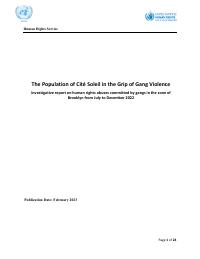 (2023) The Population of Cité Soleil in the Grip of Gang Violence: Investigative Report on Human Rights Abuses in Brooklyn, July to December 2022