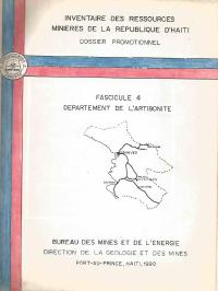 Inventory of the Mineral Resources of the Republic of Haiti, Fascicle IV: Artibonite Department