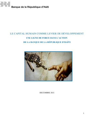 Human Capital as a Lever of Development: A Guiding Line in the Work of the Bank of the Republic of Haiti