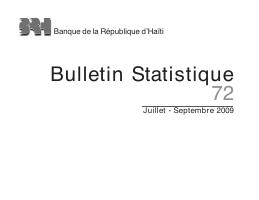 (2009-Q3) Statistical Bulletin No. 72