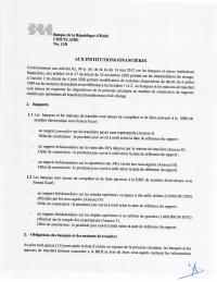 Circular 118 to financial institutions