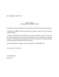 Circular 2-19 to commercial banks