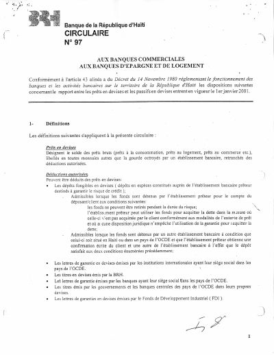 Circular 97 to commercial banks and savings and housing banks: ratio of foreign-currency loans to foreign-currency liabilities