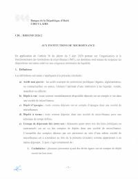 Circular on the minimum liquidity requirements to be met