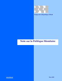 (FY2009) Monetary Policy Note, March 2009
