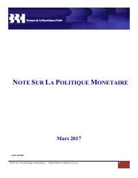 (FY2017) BRH Monetary Policy Note