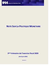 (FY2020) BRH Monetary Policy Note