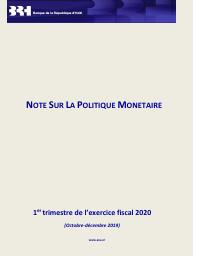 (FY2020) BRH Monetary Policy Note