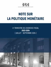 (FY2024-Q4) Monetary Policy Note, the fourth quarter of fiscal year 2023-2024