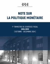 (FY2025) BRH Monetary Policy Note