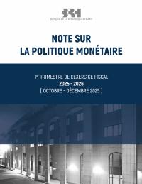 (2025-12) Monetary Policy Note, 1st Quarter of Fiscal Year 2025-2026