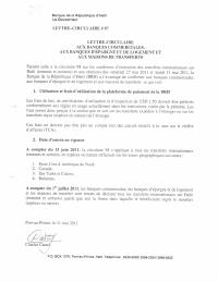 (2011-05) Circular 07 Fees on sent and received transfers