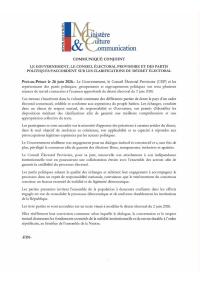 (2026-06) Joint Communiqué: Government, CEP and Political Parties Agree on Clarifications to the Electoral Decree