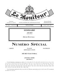 Electoral Decree of 5 July 2021 (Le Moniteur, Special No. 36)