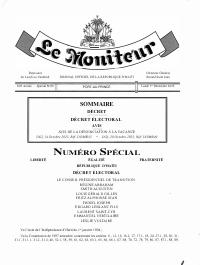 Electoral Decree of 1 December 2025 (Le Moniteur, Special No. 66)