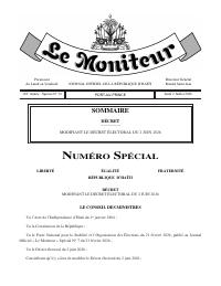 Decree amending the Electoral Decree of 2 June 2026 (Le Moniteur, Special No. 34)