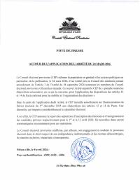 On the application of the arrêté of 24 March 2026 amending the CEP's composition