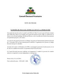 Working day between the CEP and the Prime Minister at the Villa d'Accueil