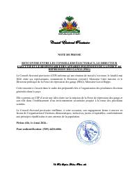 Meeting between electoral councillors, the Executive Director and the political affairs head of the Gang Repression Force (FRG)