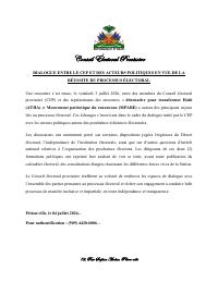 Dialogue between the CEP and political actors ATHA and MPARE