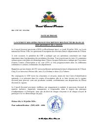 CEP/DC/031-2526: Lansman operasyon enskripsyon elektè nan depatman Lwès